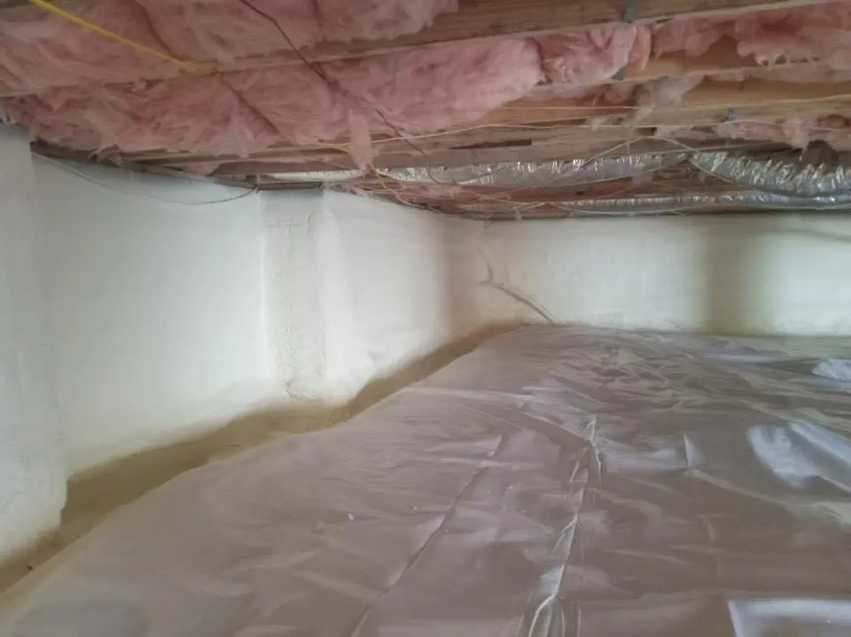 Crawl space encapsulation with closed-cell spray foam for Roof Waterproofing in Roselle